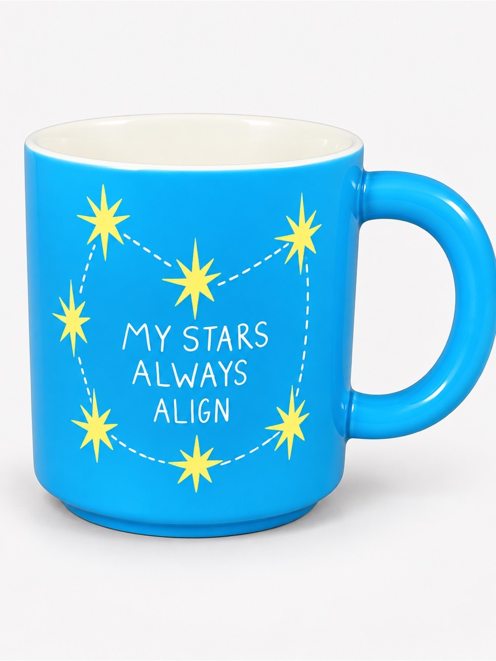Target Bright Blue Ceramic Mug with Yellow Star Motif